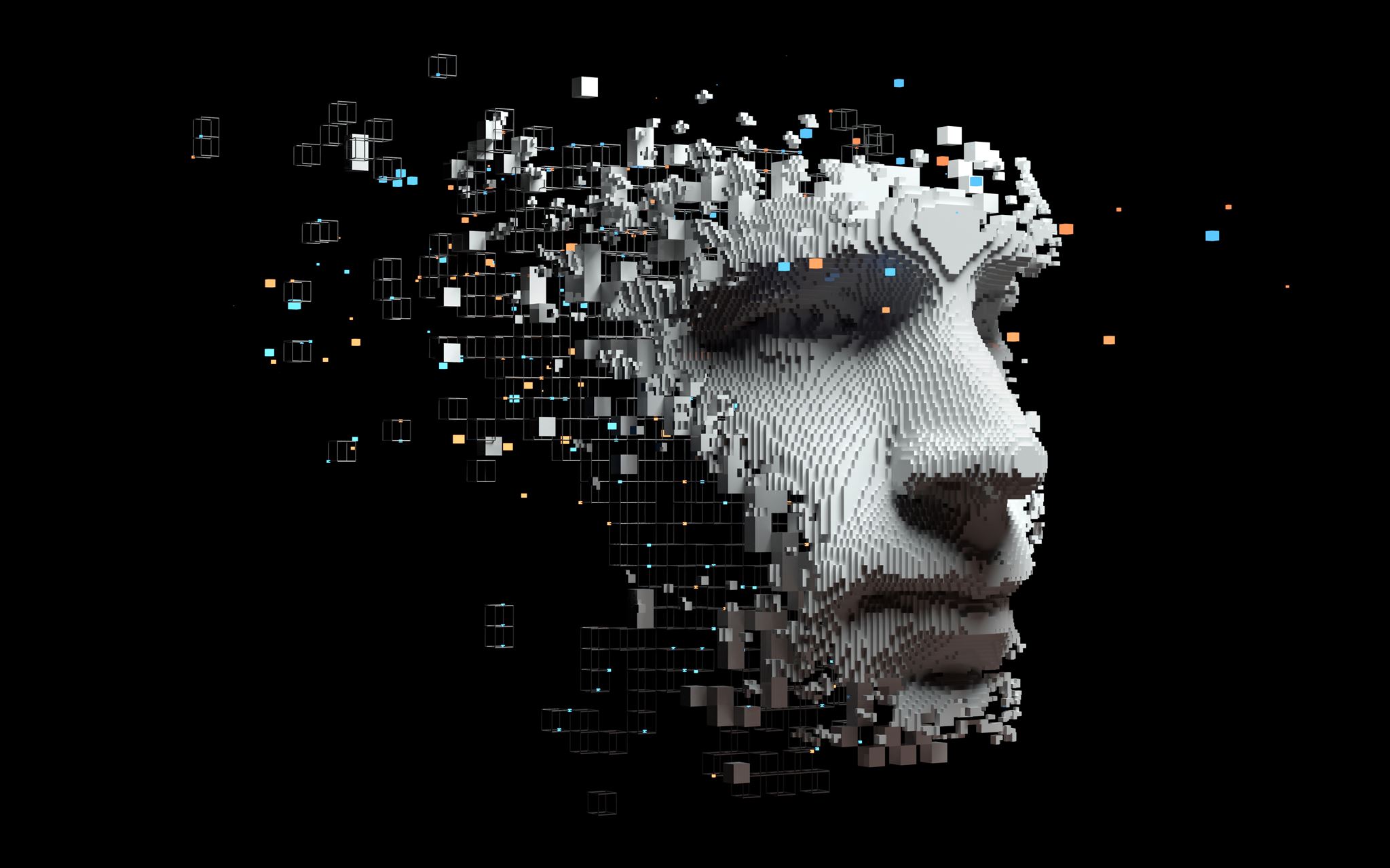3D rendered AI face